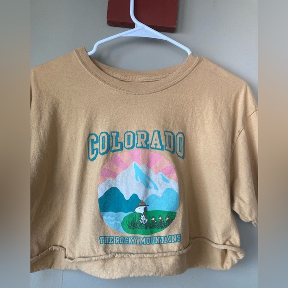 Peanuts Rocky Mountains Printed Crop Top L - Picture 3 of 6